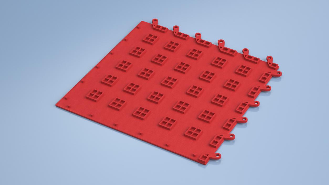 3D Interlocking Floor Mat Red 2 model