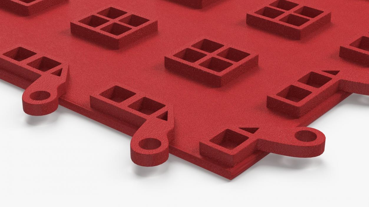 3D Interlocking Floor Mat Red 2 model