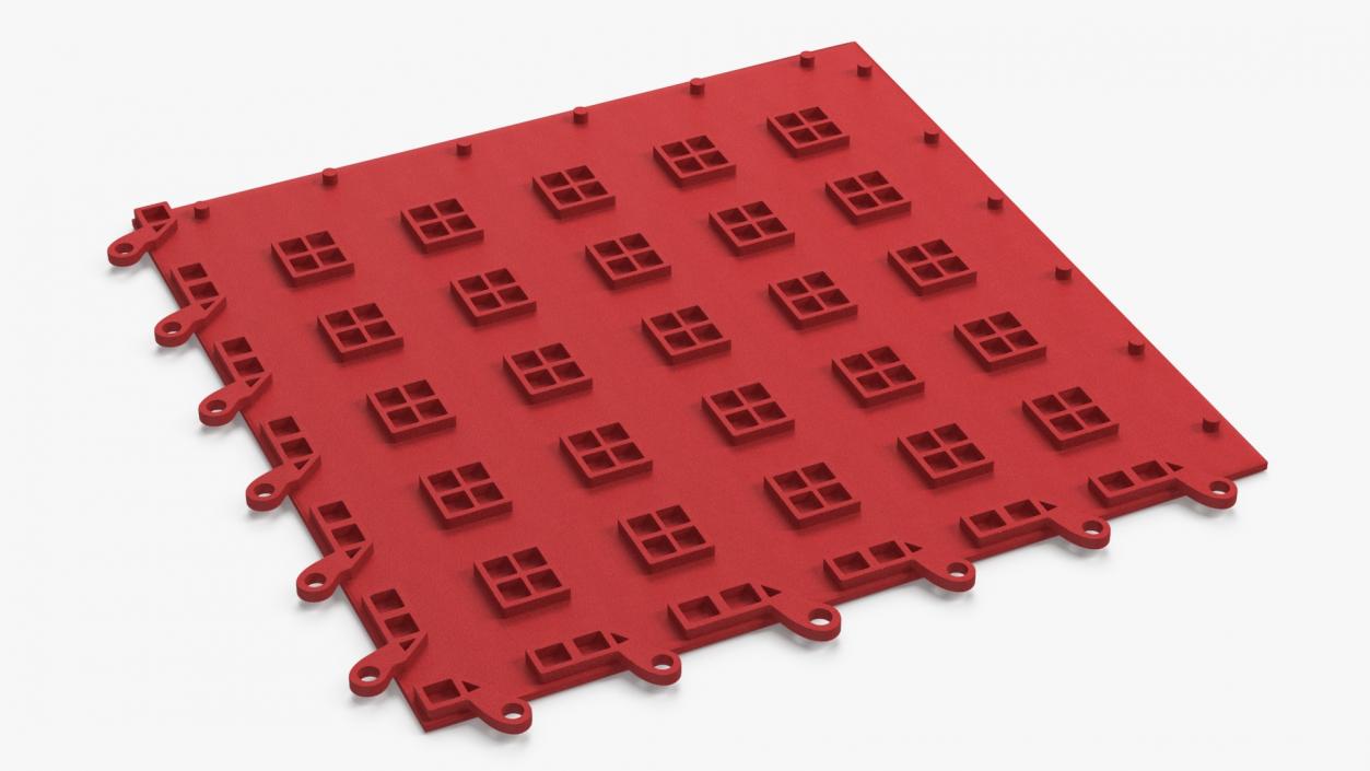 3D Interlocking Floor Mat Red 2 model