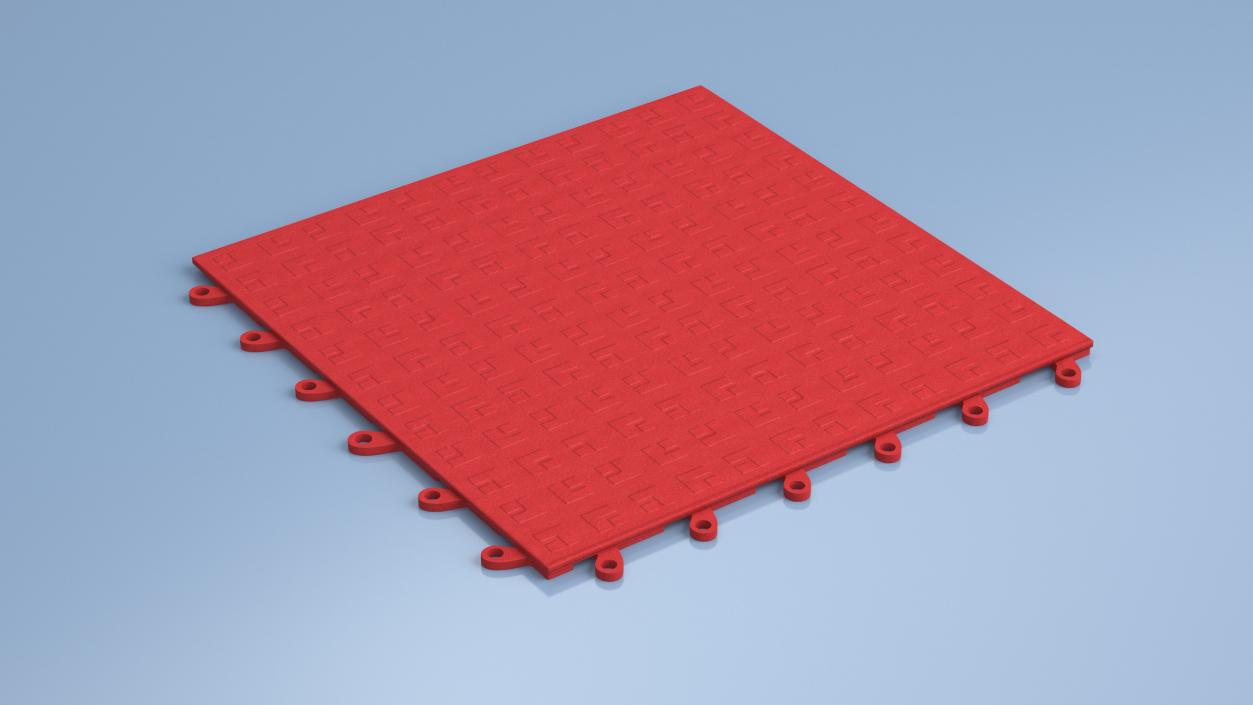 3D Interlocking Floor Mat Red 2 model