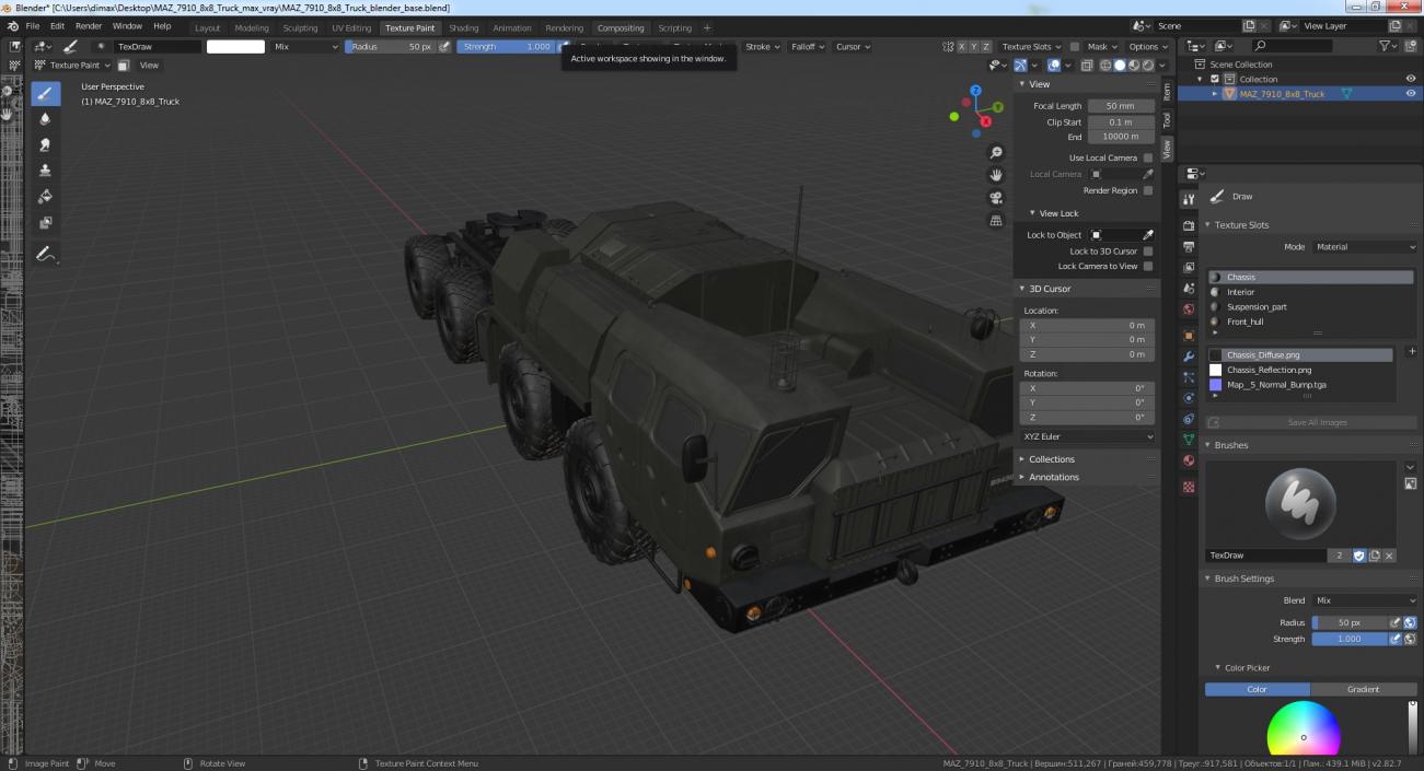 3D MAZ 7910 8x8 Truck model