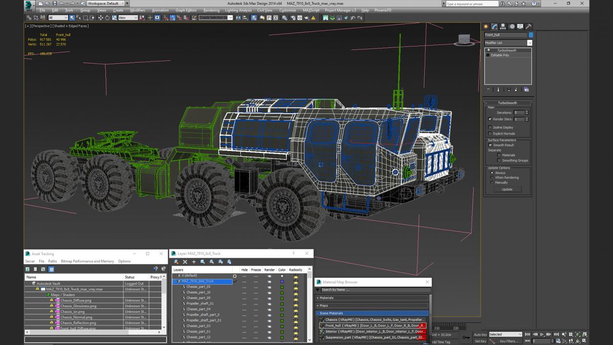 3D MAZ 7910 8x8 Truck model