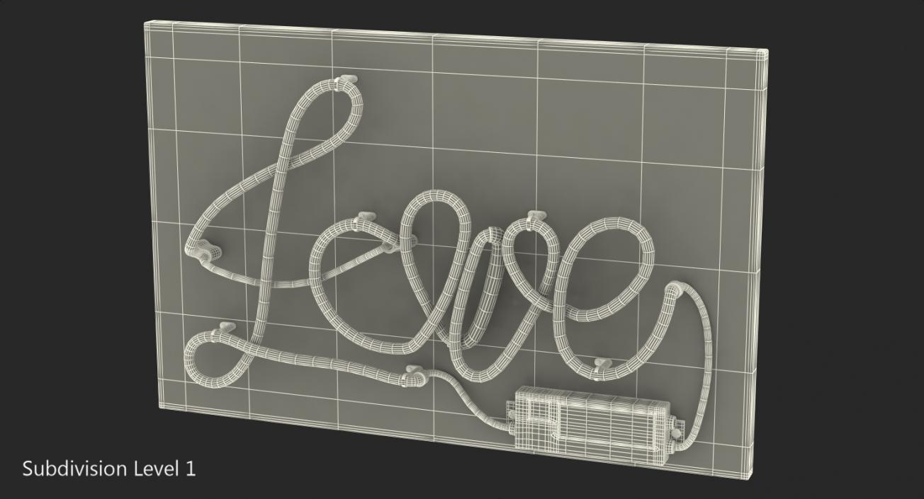 Neon Sign Love 3D model