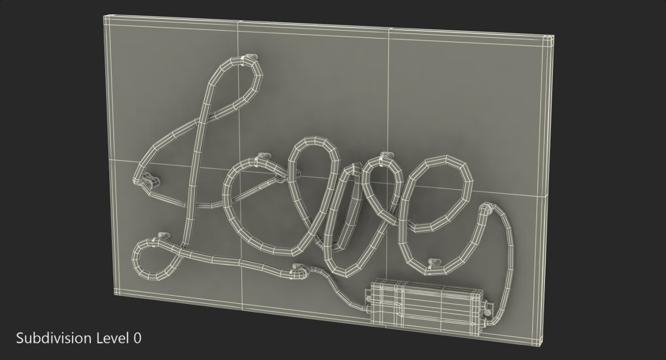 Neon Sign Love 3D model