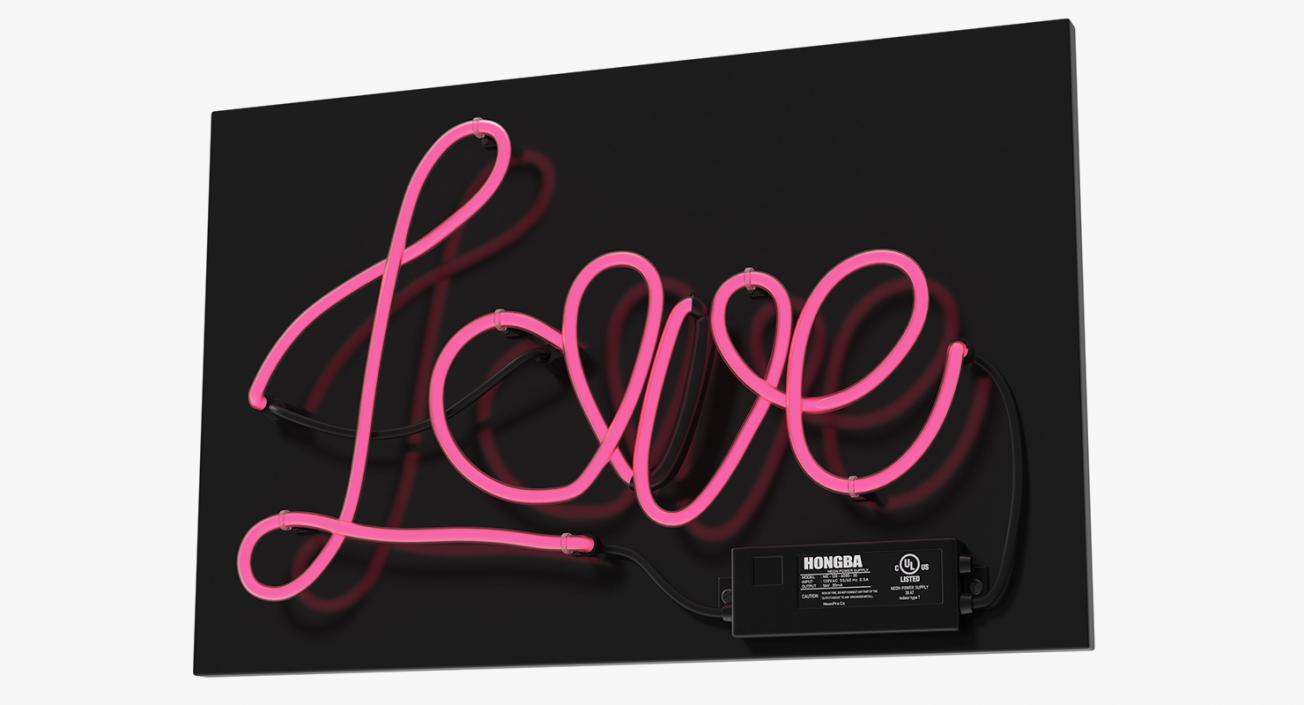 Neon Sign Love 3D model