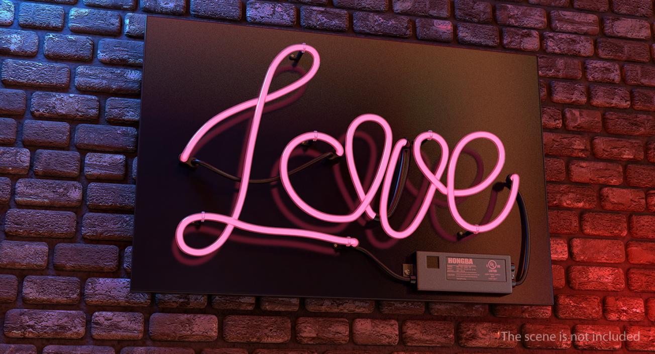 Neon Sign Love 3D model