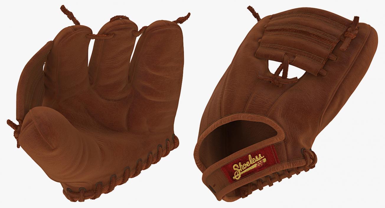 3D model Vintage Baseball Glove Shoeless Joe