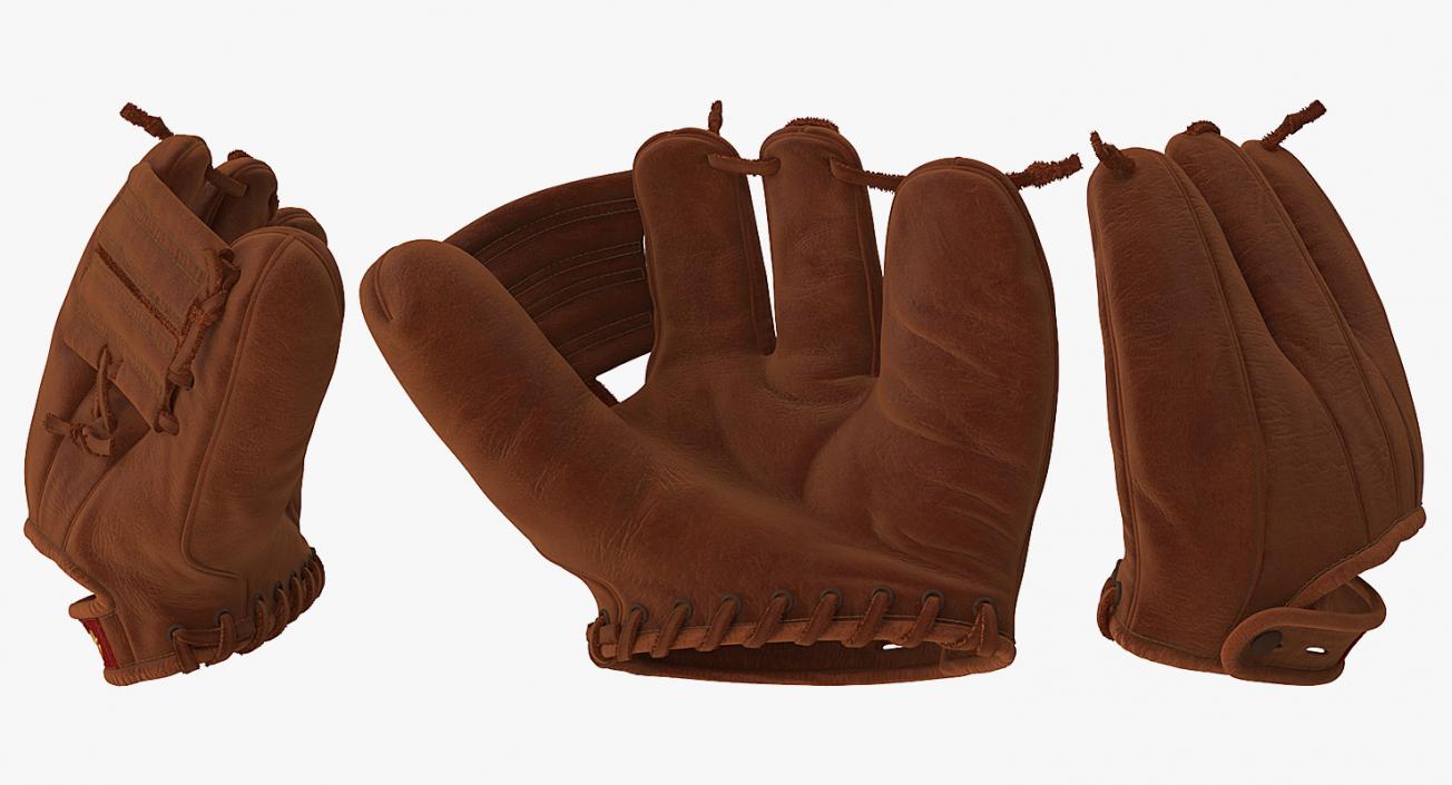 3D model Vintage Baseball Glove Shoeless Joe