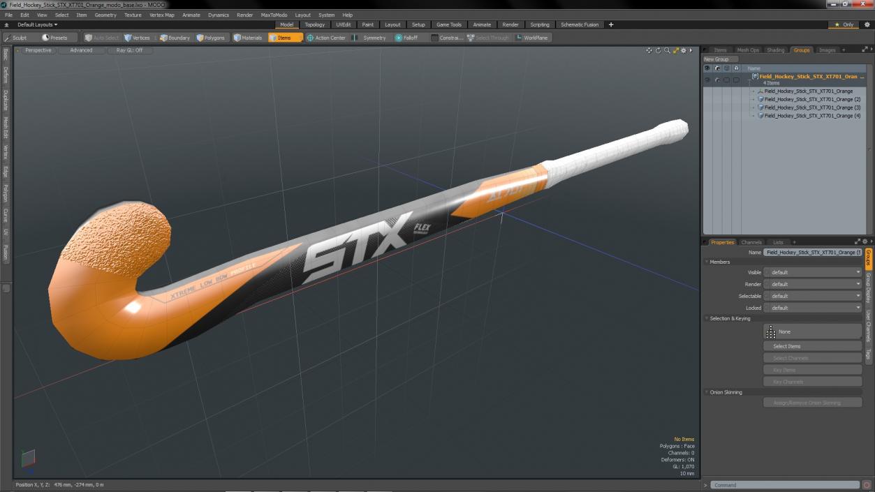 3D model Field Hockey Stick STX XT701 Orange