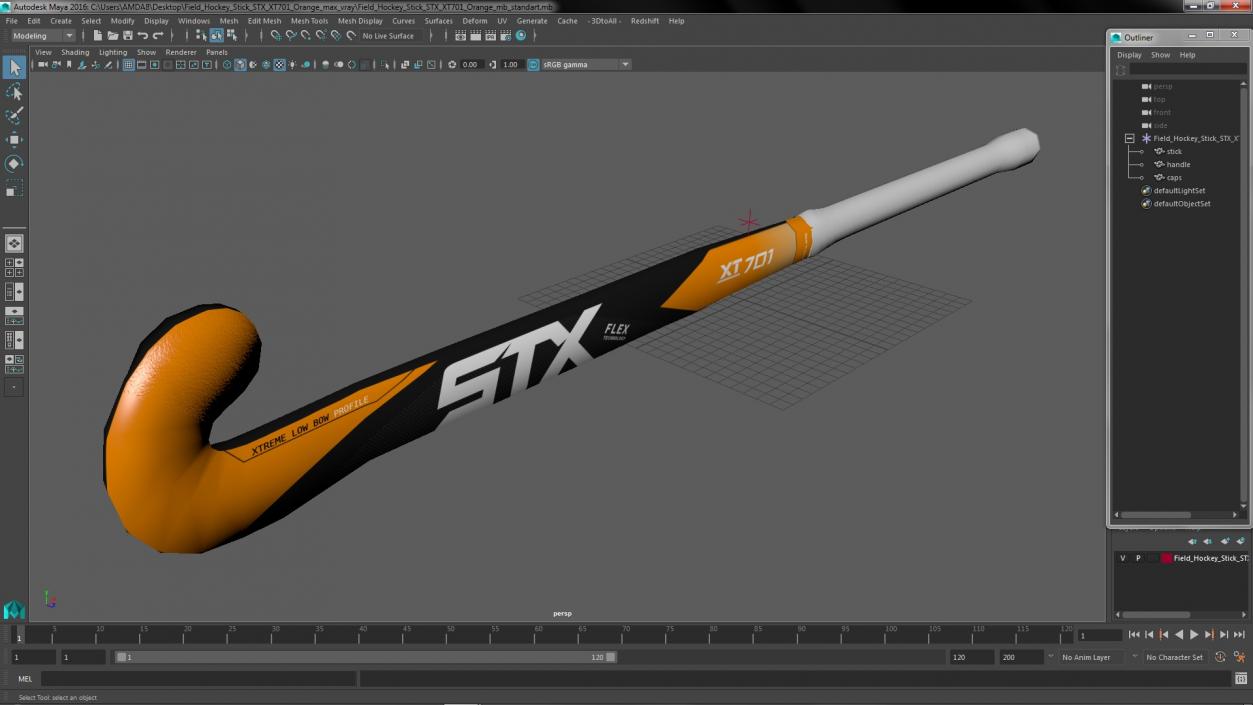 3D model Field Hockey Stick STX XT701 Orange