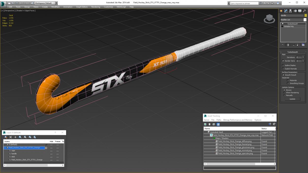 3D model Field Hockey Stick STX XT701 Orange