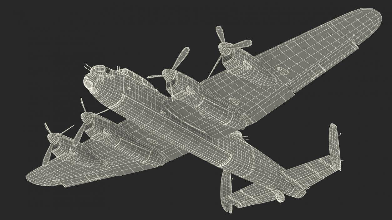 Avro Lancaster Four Engined Heavy Bomber Rigged 3D