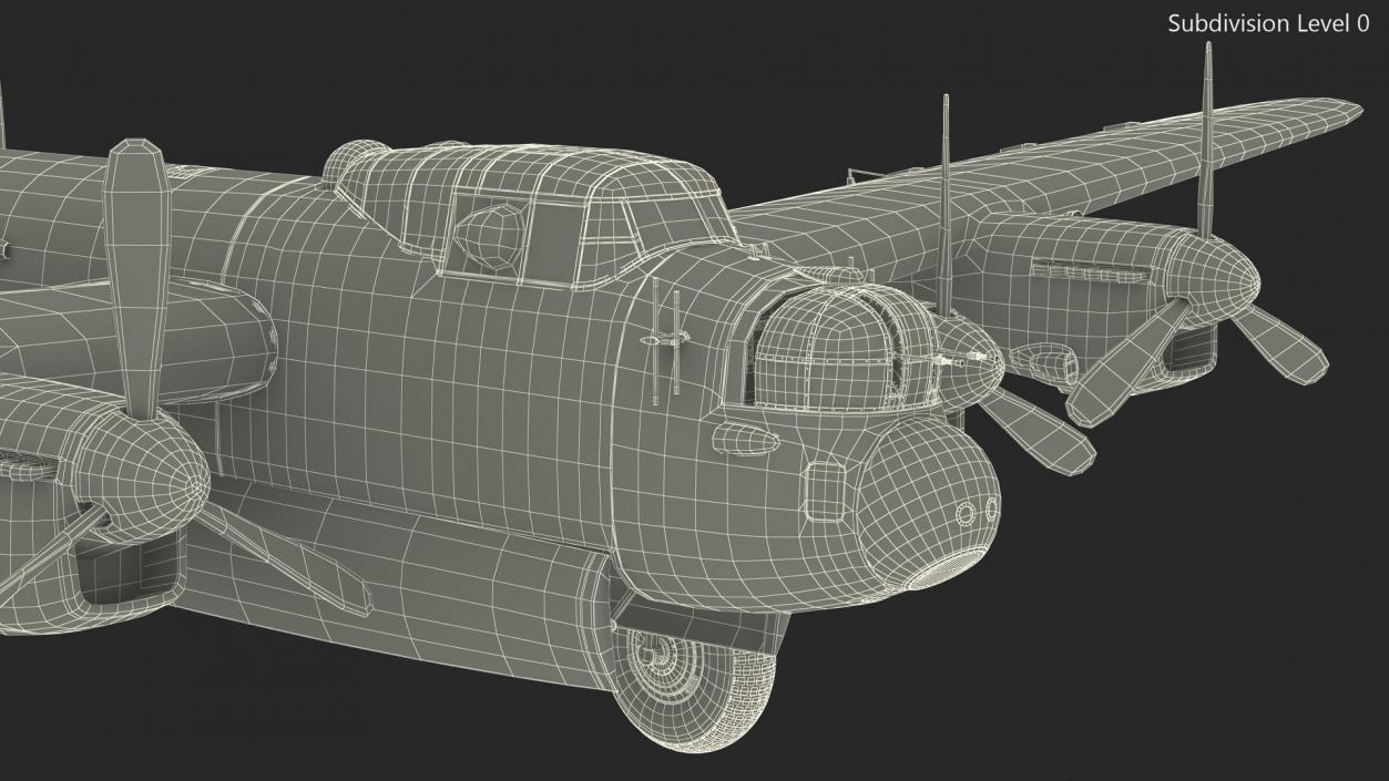 Avro Lancaster Four Engined Heavy Bomber Rigged 3D