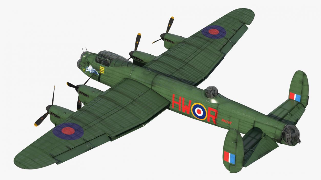 Avro Lancaster Four Engined Heavy Bomber Rigged 3D