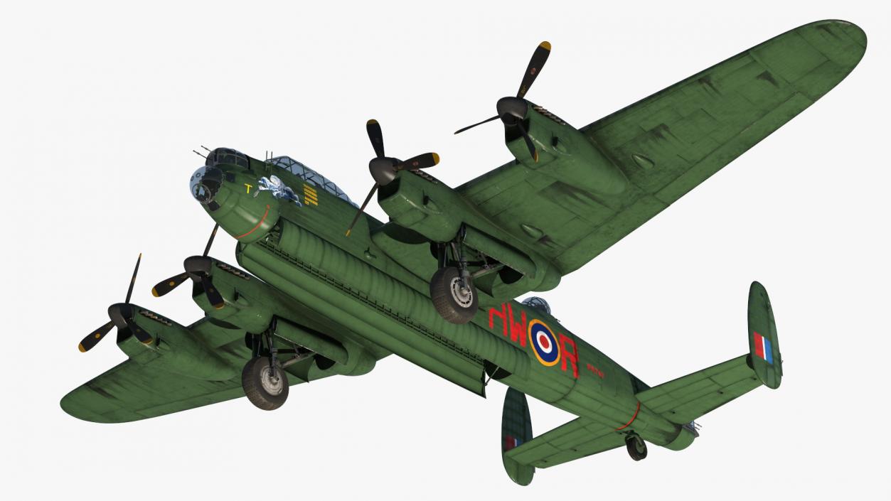 Avro Lancaster Four Engined Heavy Bomber Rigged 3D