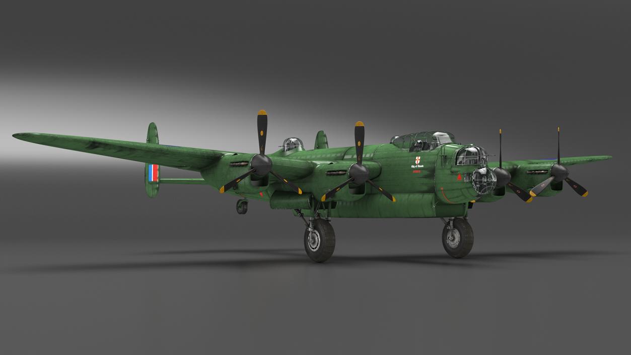 Avro Lancaster Four Engined Heavy Bomber Rigged 3D