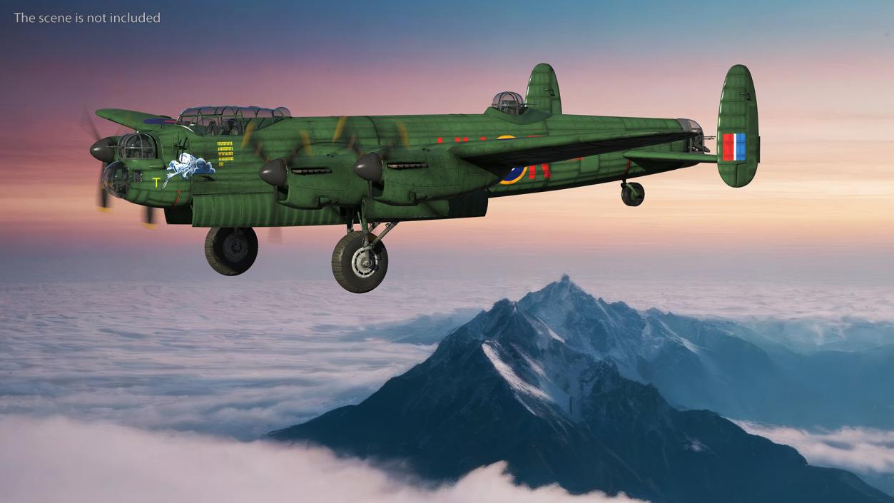 Avro Lancaster Four Engined Heavy Bomber Rigged 3D