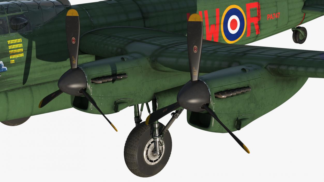 Avro Lancaster Four Engined Heavy Bomber Rigged 3D