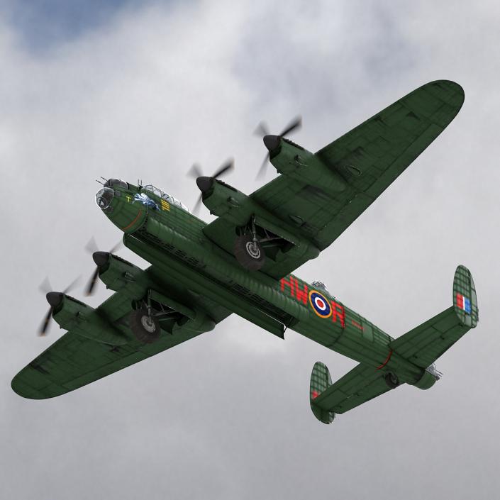 Avro Lancaster Four Engined Heavy Bomber Rigged 3D