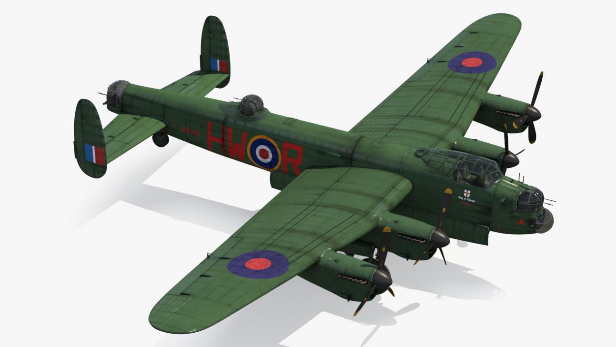 Avro Lancaster Four Engined Heavy Bomber Rigged 3D