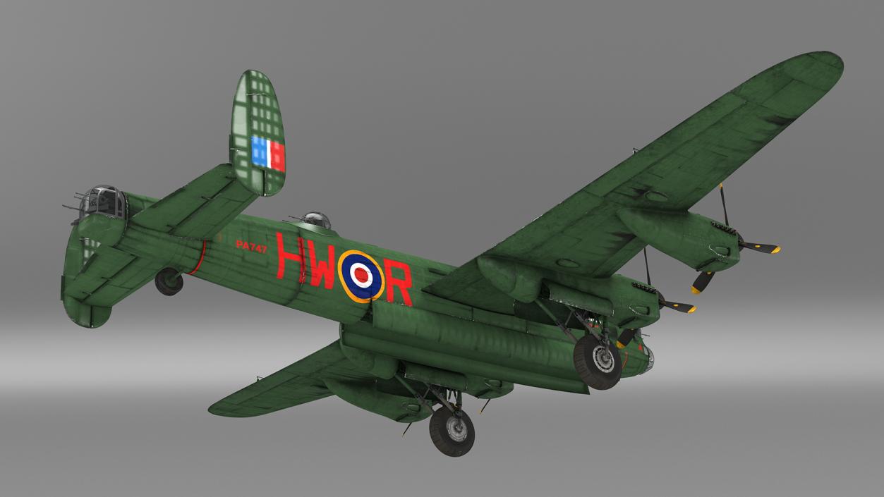 Avro Lancaster Four Engined Heavy Bomber Rigged 3D