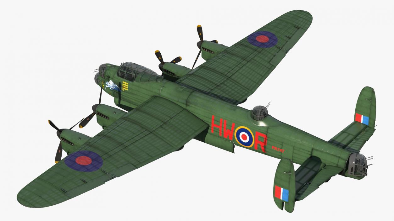 Avro Lancaster Four Engined Heavy Bomber Rigged 3D