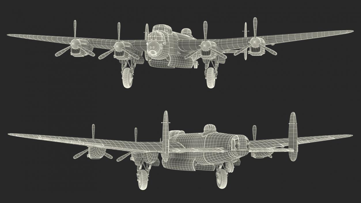 Avro Lancaster Four Engined Heavy Bomber Rigged 3D