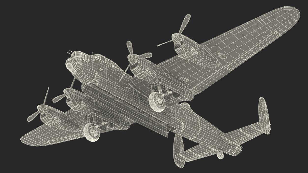 Avro Lancaster Four Engined Heavy Bomber Rigged 3D