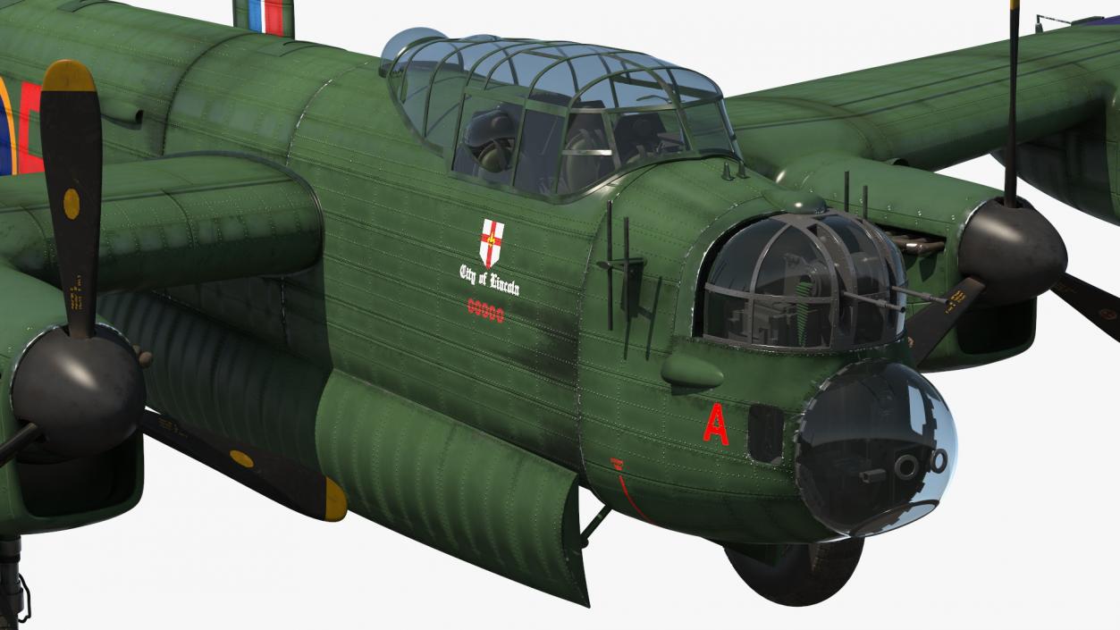 Avro Lancaster Four Engined Heavy Bomber Rigged 3D