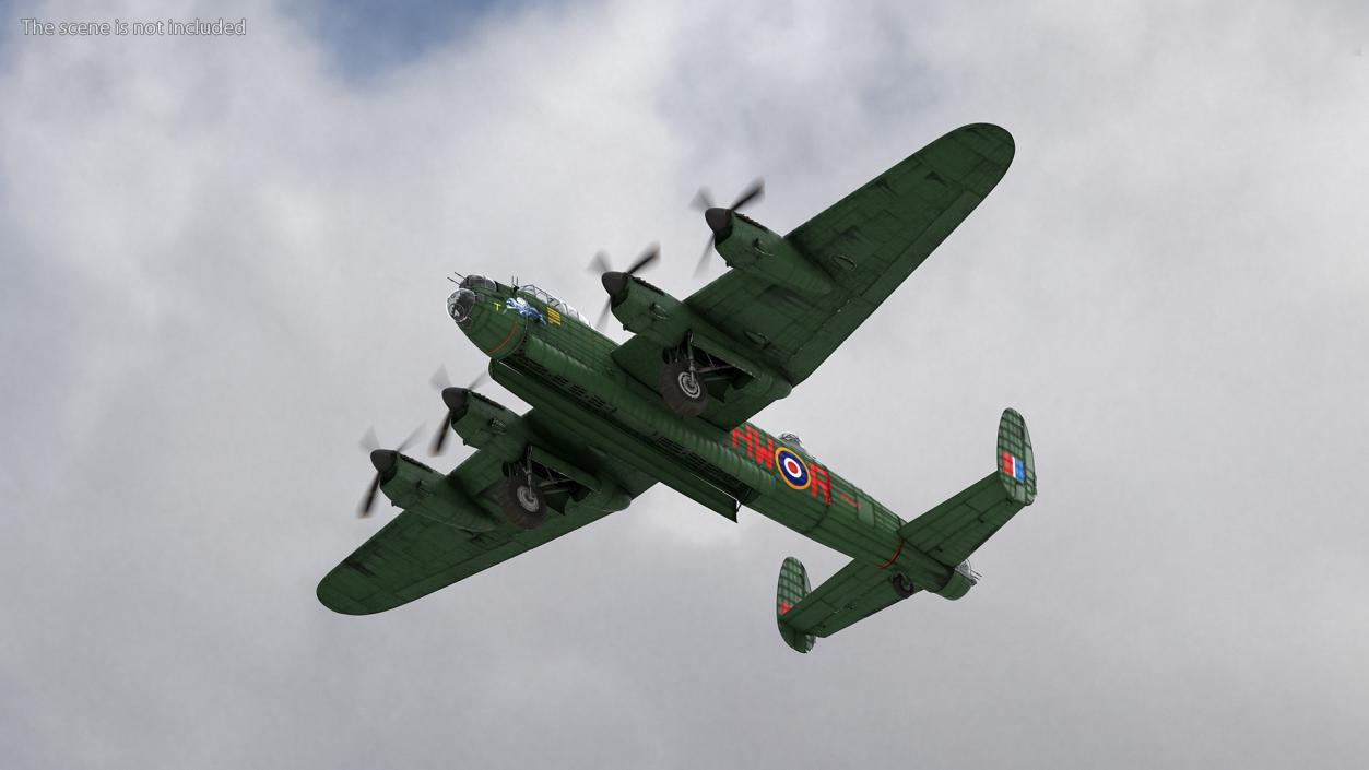 Avro Lancaster Four Engined Heavy Bomber Rigged 3D