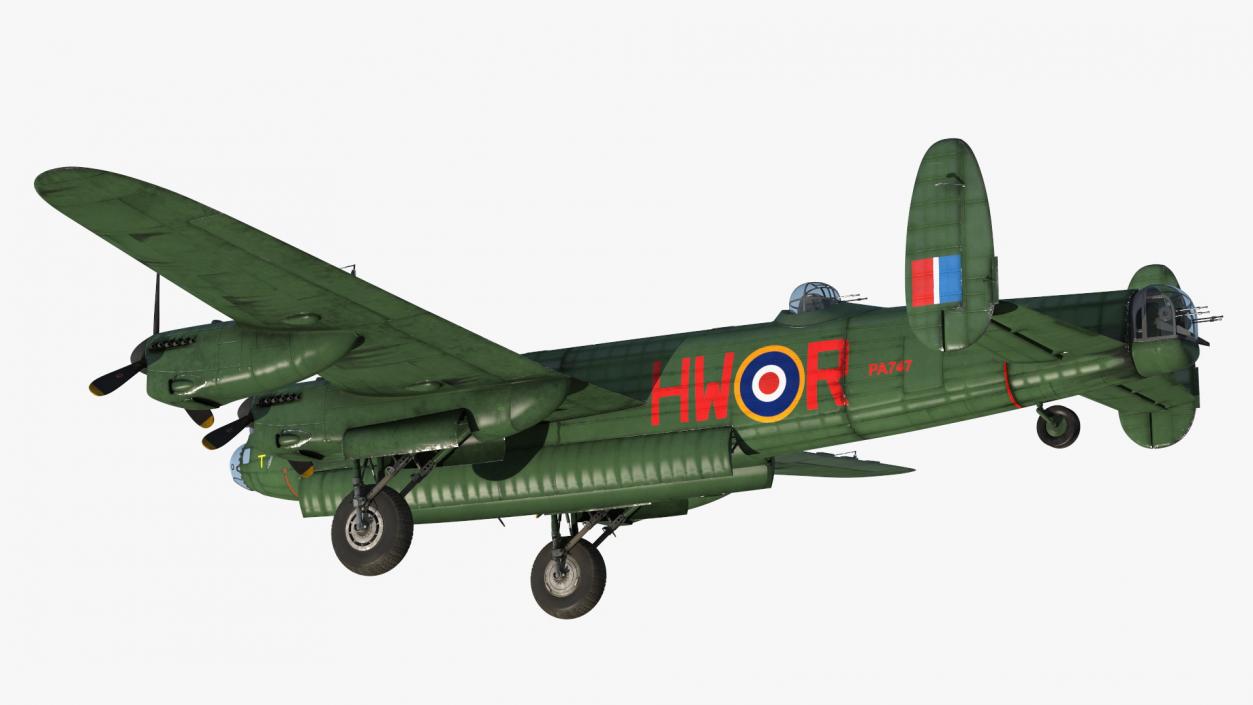 Avro Lancaster Four Engined Heavy Bomber Rigged 3D