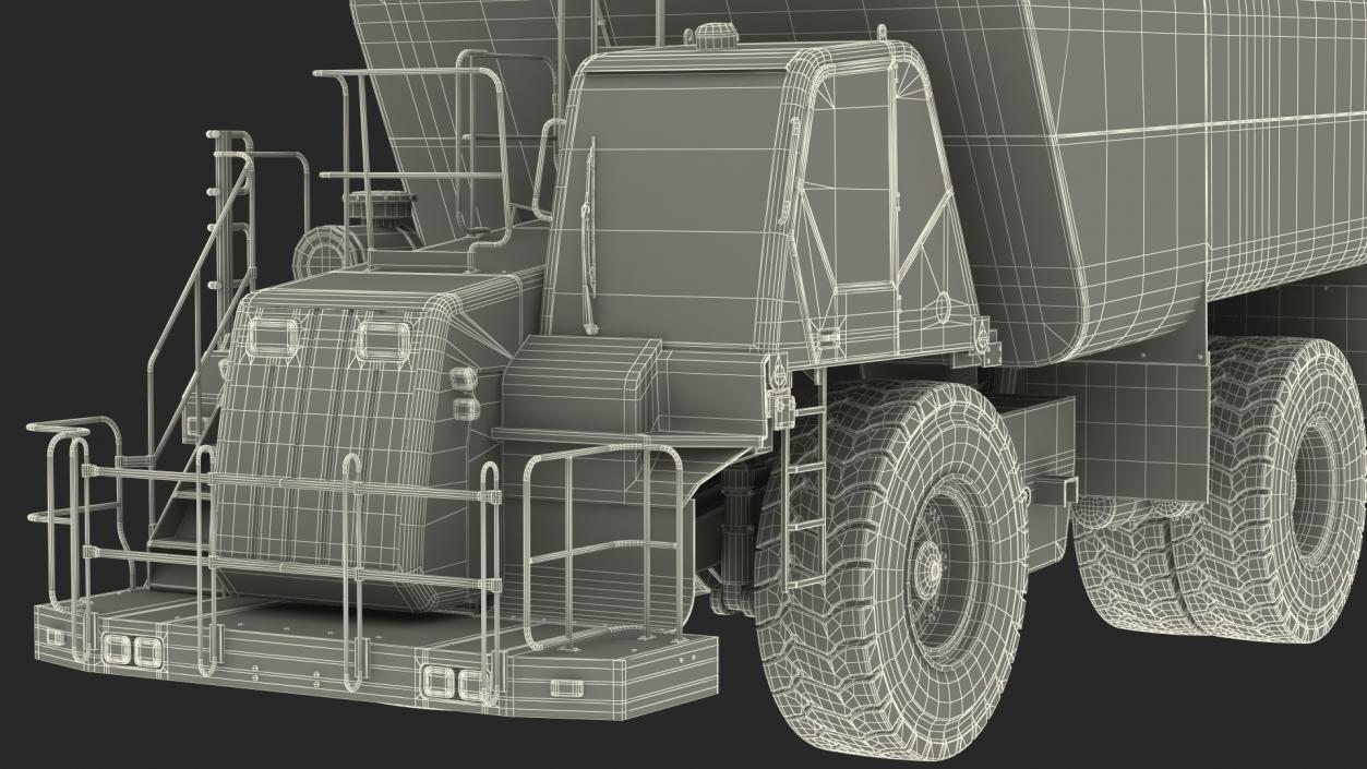 3D White Construction Truck with Grey Water Tank Rigged for Cinema 4D