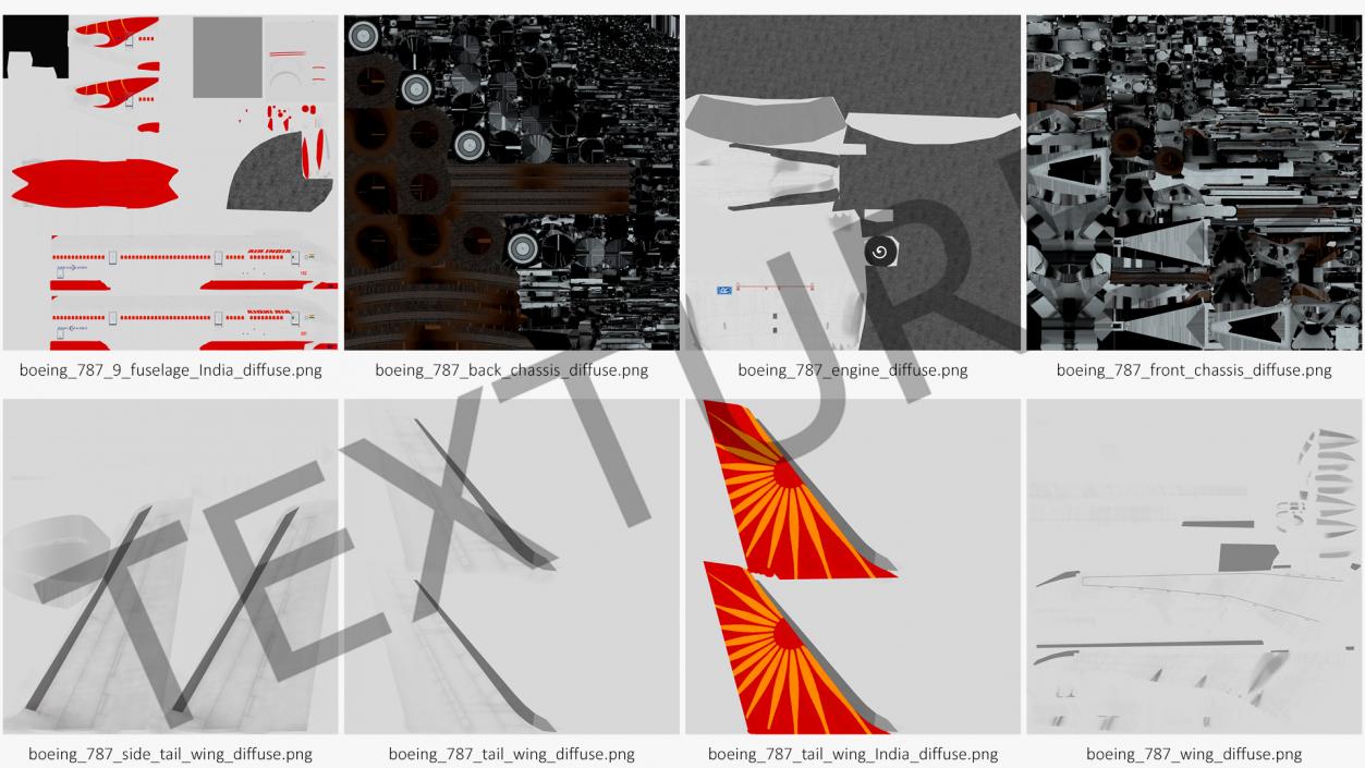 3D Air India Boeing 787-9 Dreamliner model