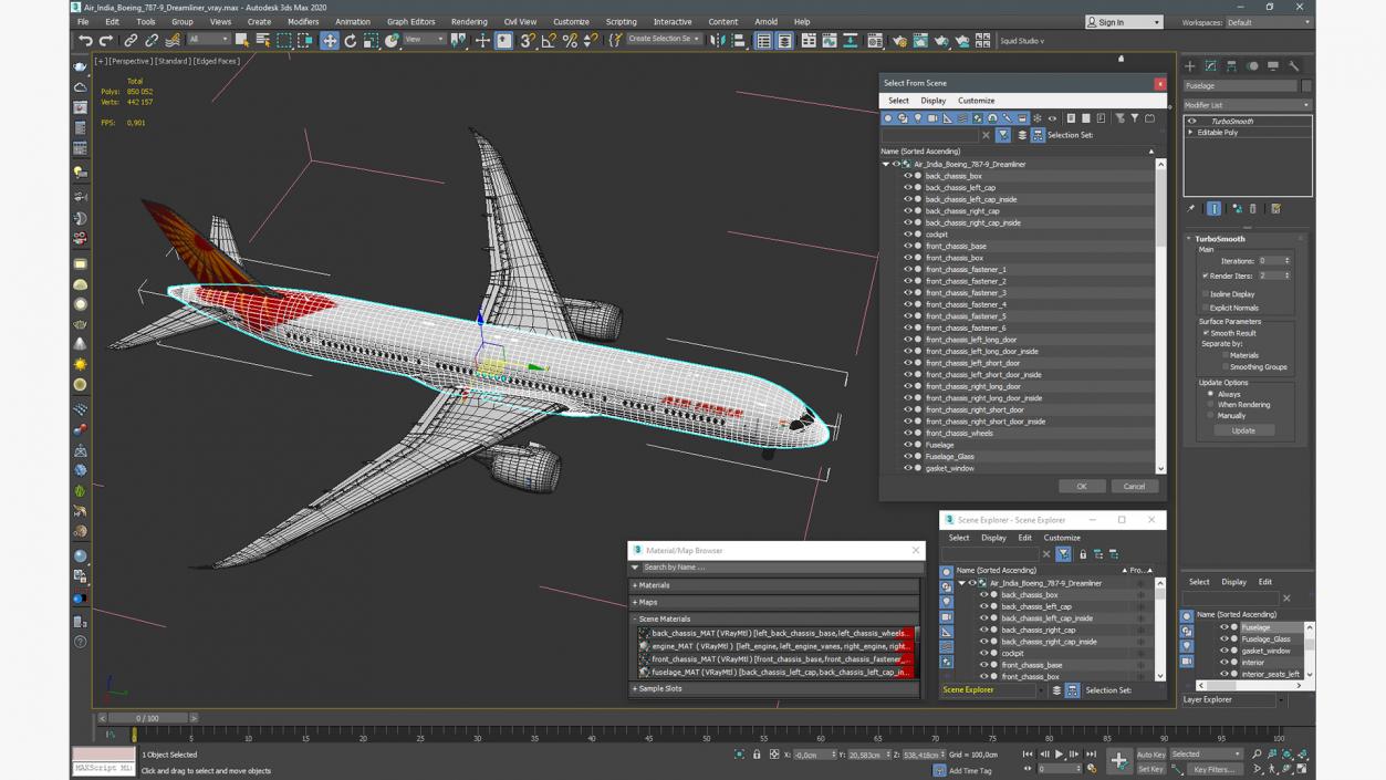 3D Air India Boeing 787-9 Dreamliner model