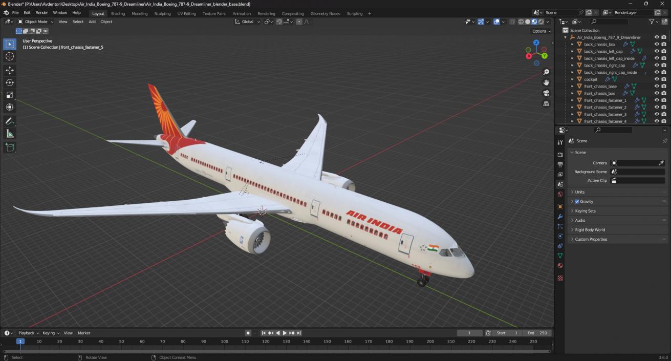 3D Air India Boeing 787-9 Dreamliner model