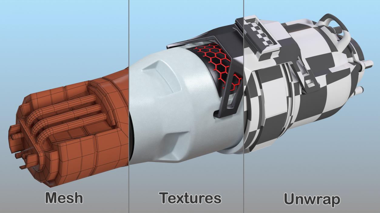 3D model Sci Fi Depleted Energy Battery