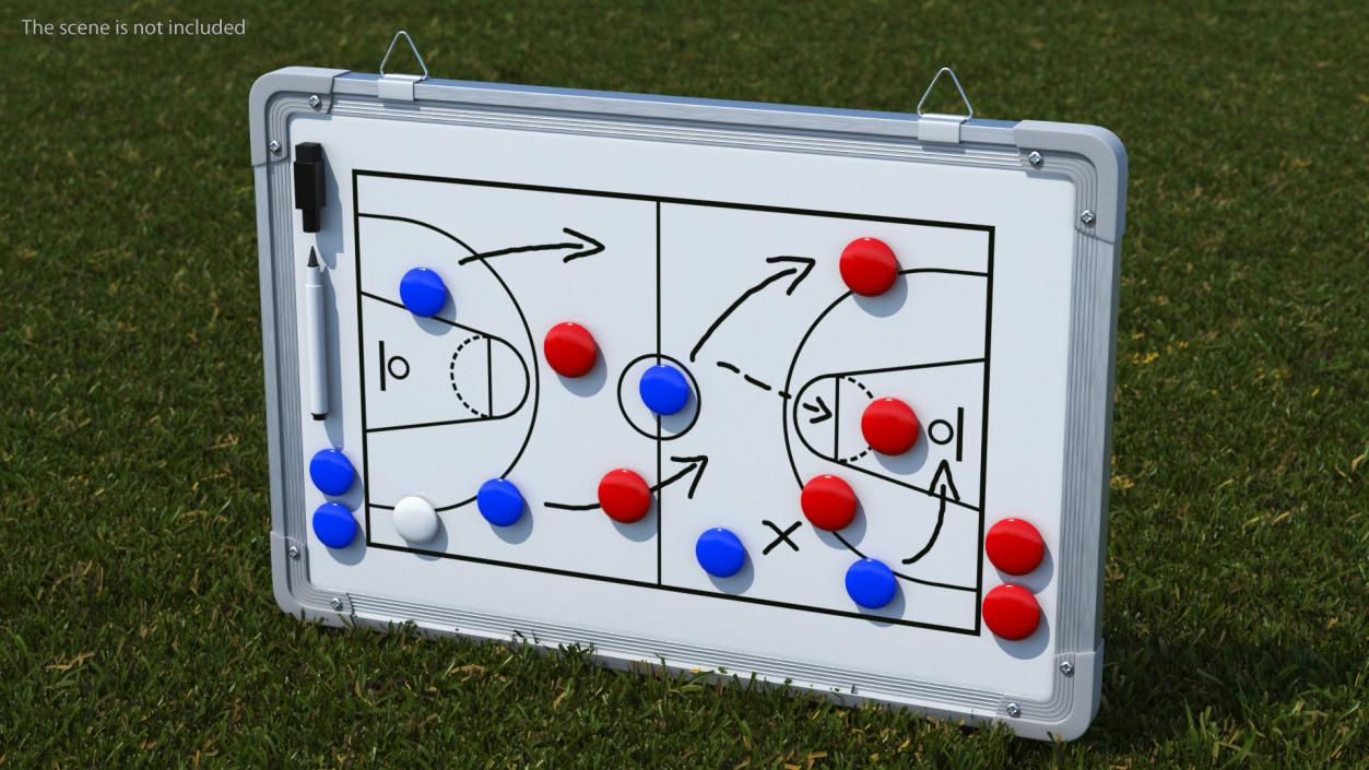 Basketball Coaching Board with Game Plan Fur 3D model