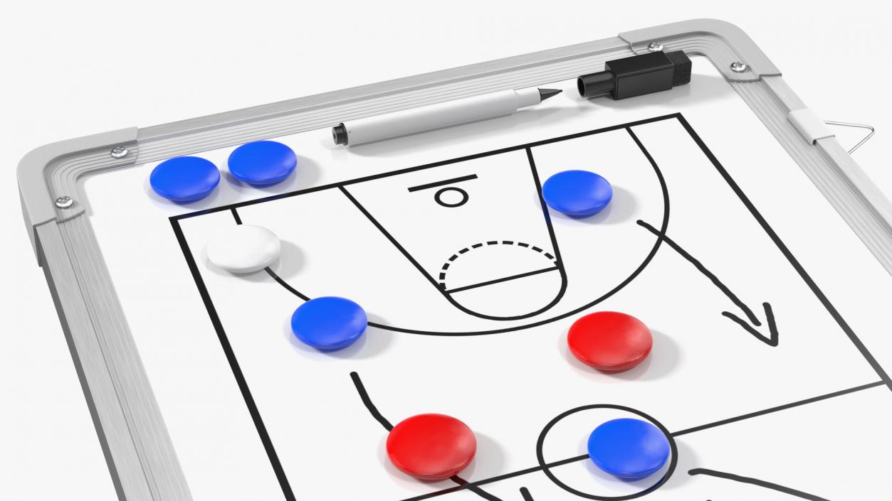 Basketball Coaching Board with Game Plan Fur 3D model