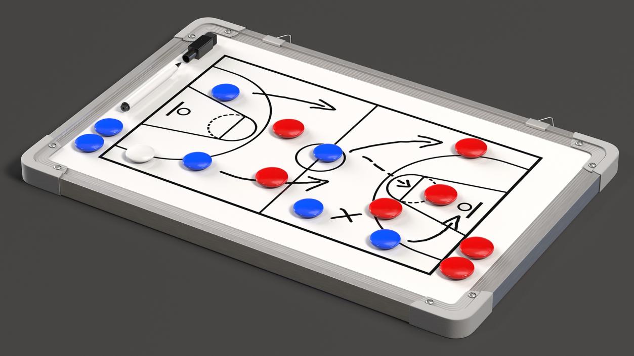 Basketball Coaching Board with Game Plan Fur 3D model