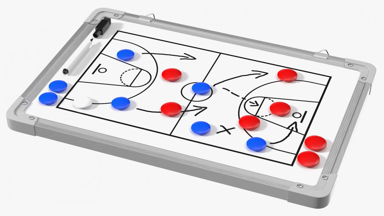 Basketball Coaching Board with Game Plan Fur 3D model