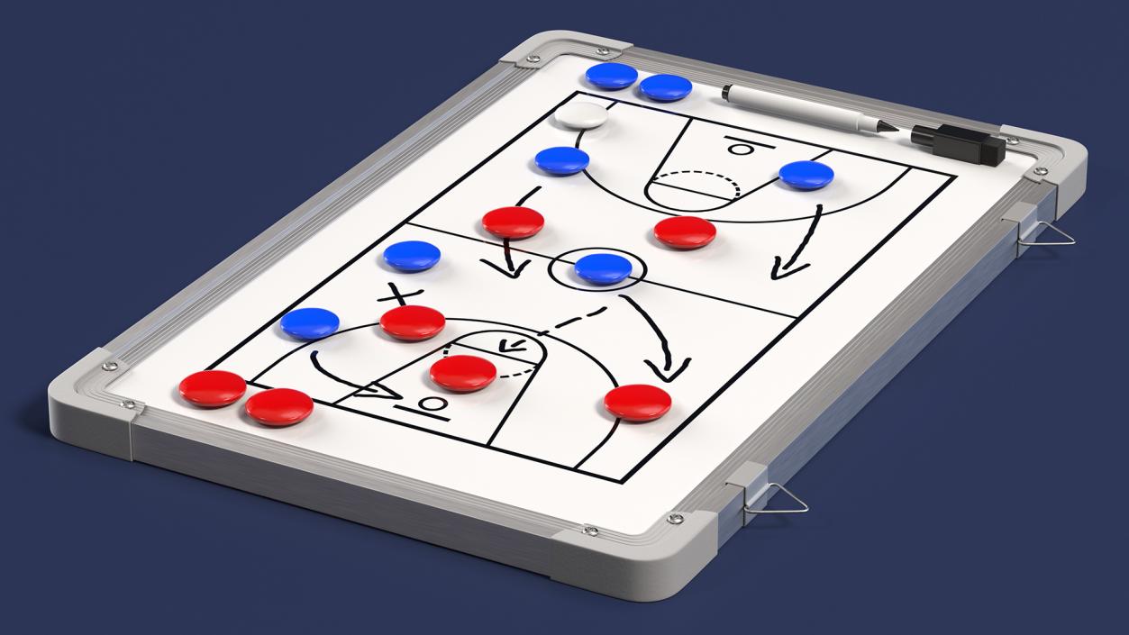 Basketball Coaching Board with Game Plan Fur 3D model