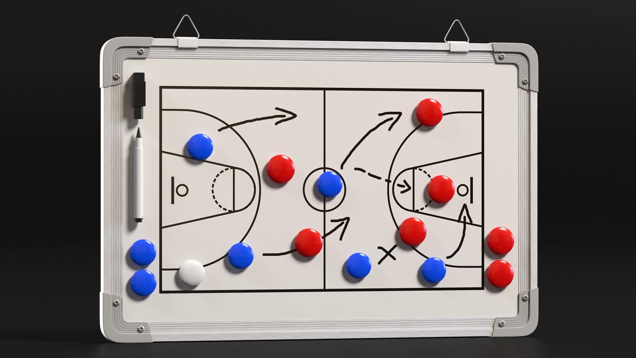 Basketball Coaching Board with Game Plan Fur 3D model