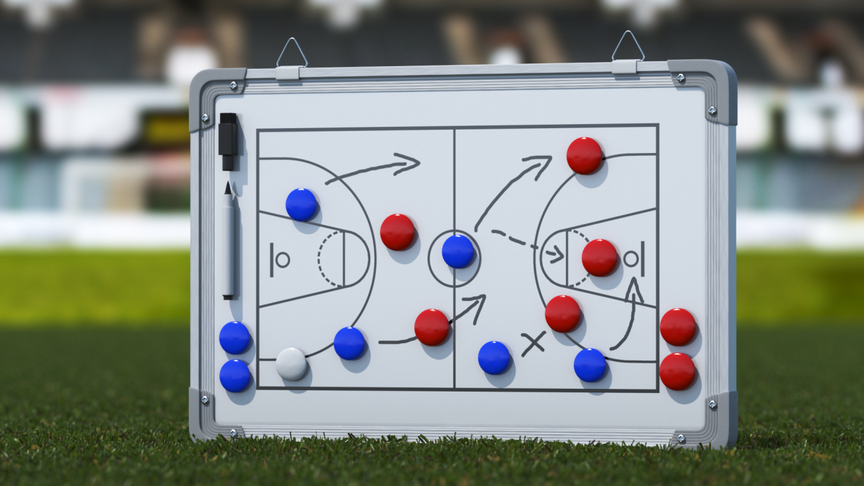 Basketball Coaching Board with Game Plan Fur 3D model