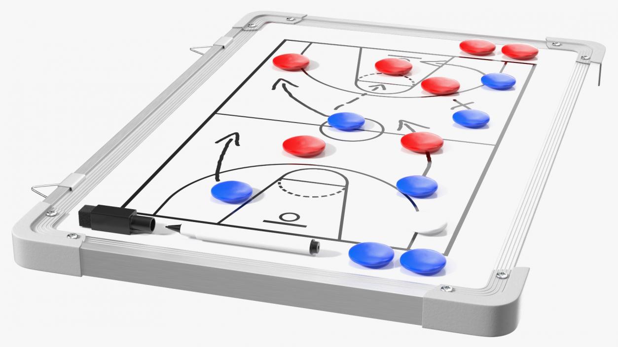 Basketball Coaching Board with Game Plan Fur 3D model