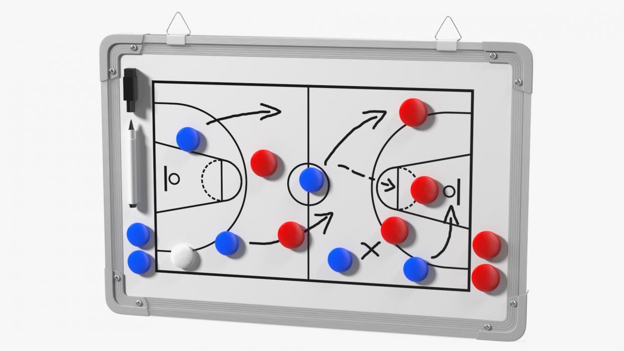 Basketball Coaching Board with Game Plan Fur 3D model