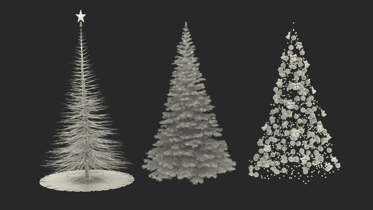 3D Christmas Tree with Golden Star Topper model