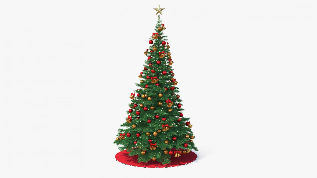 3D Christmas Tree with Golden Star Topper model