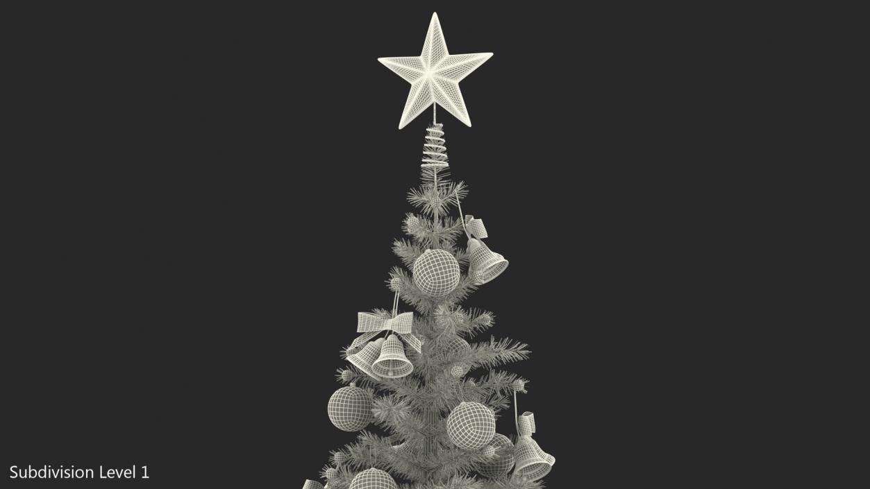 3D Christmas Tree with Golden Star Topper model