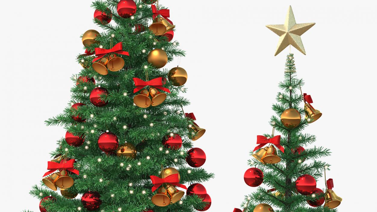 3D Christmas Tree with Golden Star Topper model