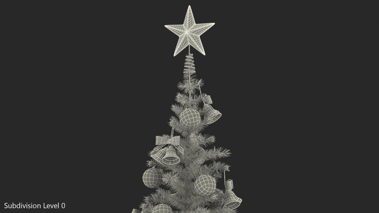 3D Christmas Tree with Golden Star Topper model